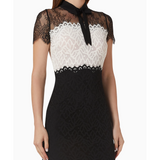 Two-tone Lace Short Dress