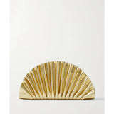 Nala ruched metallic leather clutch