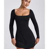 Hope Modal Square Neck Long Sleeve Mini Dress