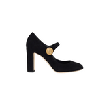 Black Maryjane Pumps with Pearl Detail