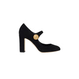 Black Maryjane Pumps with Pearl Detail
