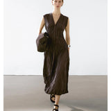 Flowing Pleated Midi Dress