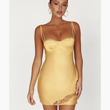 Joslyn Satin Lace Slip Mini Dress