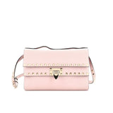 Rockstud Flip Lock Double Flap Crossbody Bag Leather