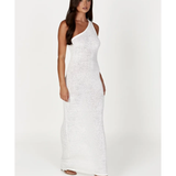 Paisley One Shoulder Knit Maxi Dress