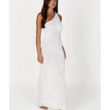 Paisley One Shoulder Knit Maxi Dress