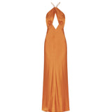 Sofia Cross Back Halter Maxi Dress