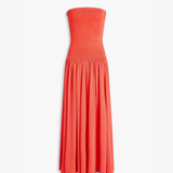 Strapless Metallic Stretch-knit Maxi Dress