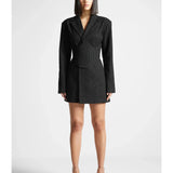 Pinstripe Blazer Dress with Reversible Corset