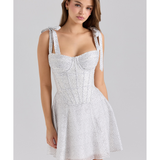 Ariella Chiffon Dot Print Mini Dress