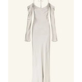 La Lune Off Shoulder Tie Maxi Dress