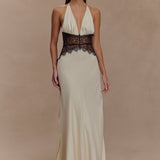Dinah Lace & Satin Maxi Dress