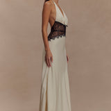Dinah Lace & Satin Maxi Dress