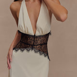 Dinah Lace & Satin Maxi Dress