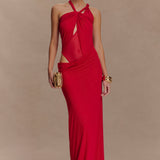 Edwina Knotted Mesh Maxi Dress