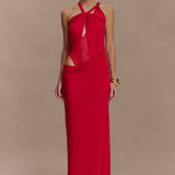 Edwina Knotted Mesh Maxi Dress