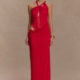 Edwina Knotted Mesh Maxi Dress