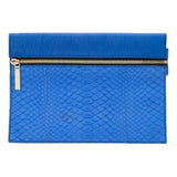 Victoria Beckham Blue Snakeskin Clutch