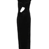 Mousseline Embellished Maxi Dress in Jersey