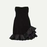 Carmen Ruffled Shell-trimmed Stretch-jacquard Mini Dress