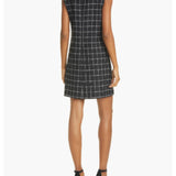 Ellis Windowpane Check Shift Minidress