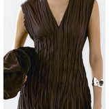 Flowing Pleated Midi Dress