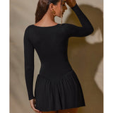 Keziah Long Sleeve Layered A-Line Mini Dress
