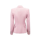 Double-Breasted Grain De Poudre Blazer