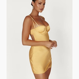 Joslyn Satin Lace Slip Mini Dress