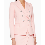 Double-Breasted Grain De Poudre Blazer
