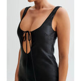 Aubrie Keyhole Satin Maxi Dress