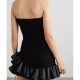 Carmen Ruffled Shell-trimmed Stretch-jacquard Mini Dress