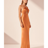 Sofia Cross Back Halter Maxi Dress