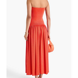 Strapless Metallic Stretch-knit Maxi Dress