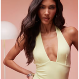 Mei High Split Halter Neck Maxi Dress