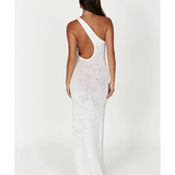 Paisley One Shoulder Knit Maxi Dress