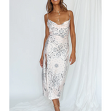 Walk The Line Midi Dress Cream Bandana