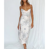 Walk The Line Midi Dress Cream Bandana