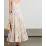 Sorrento Tiered Striped Cotton-Gauze Maxi Dress