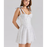 Ariella Chiffon Dot Print Mini Dress