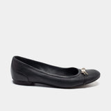 Leather Chain Link Accents Ballet Flats