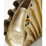 Nala ruched metallic leather clutch