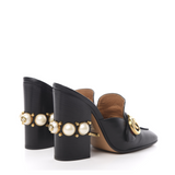 Malaga Kid Web Pearl Embellished Peyton High Heel Mules