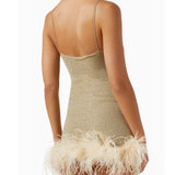 Lumière Plumage Feather-trimmed Mini Dress