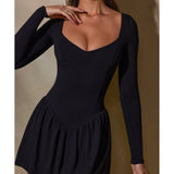 Keziah Long Sleeve Layered A-Line Mini Dress