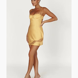 Joslyn Satin Lace Slip Mini Dress