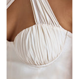 Lisbeth Cross-Neck A-Line Mini Dress