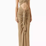 Vivenda Draped Maxi Dress in Viscose