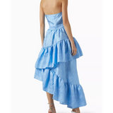 Bow Layered-skirt Midi Dress