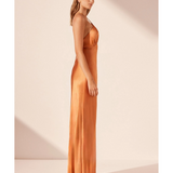 Sofia Cross Back Halter Maxi Dress